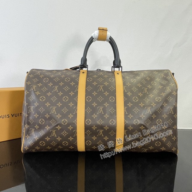 Lv路易威登2023專櫃新款Keepall Bandoulière55旅行袋 LV老花男士手提旅行包 M46702 ydh5215